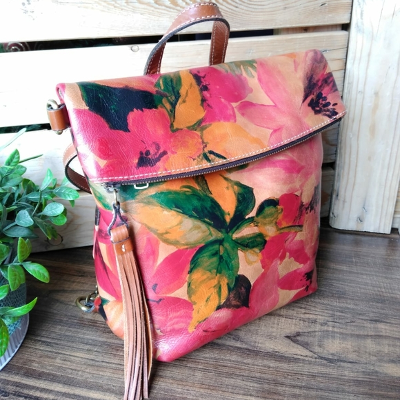 PATRICIA NASH FLORAL LUZILLE BACKPACK TOTE EUC - Picture 2 of 14